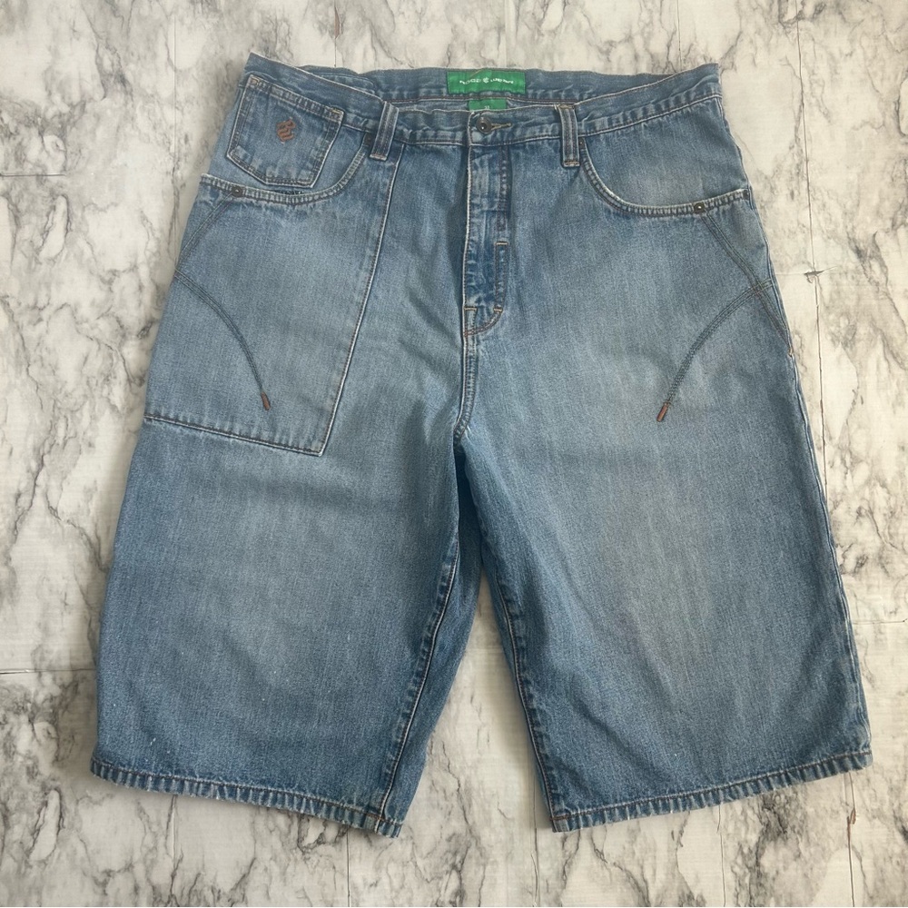 Rocawear Y2K baggy men’s size 38 jorts light wash colorful embroidered stitching